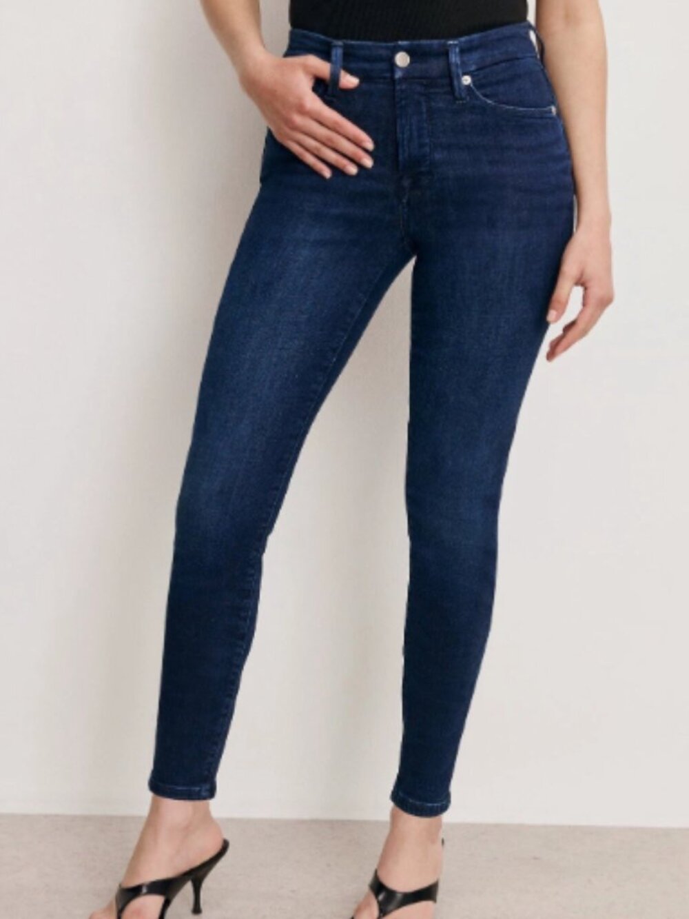Good American Good Legs Skinny Jeans - Dark Wash Denim, Size 6 / 28